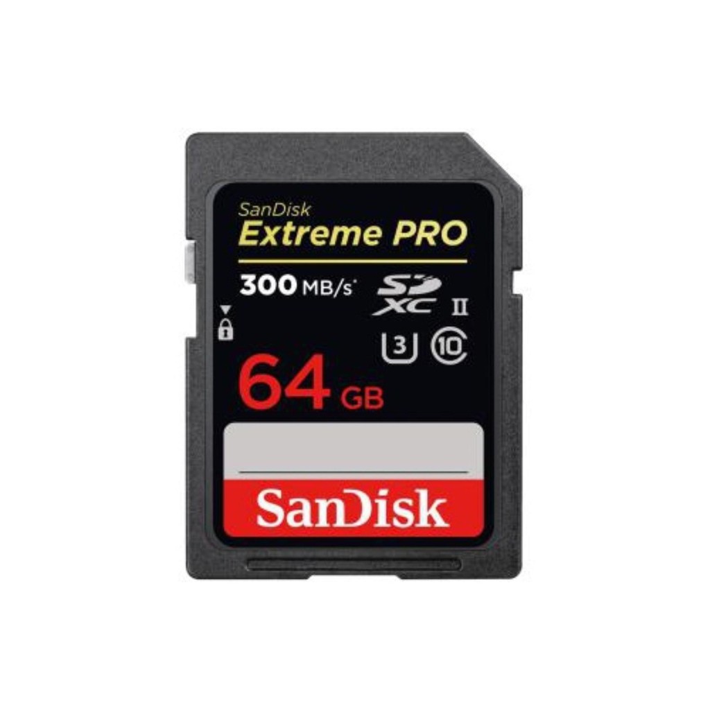 Thẻ nhớ máy ảnh SDXC Sandisk Extreme Pro UHS-II U3 2000x 64GB 300MB/s (Đen)