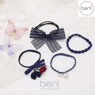 Combo 4 cột tóc Hàn Quốc BERI (xanh đen) - CT029