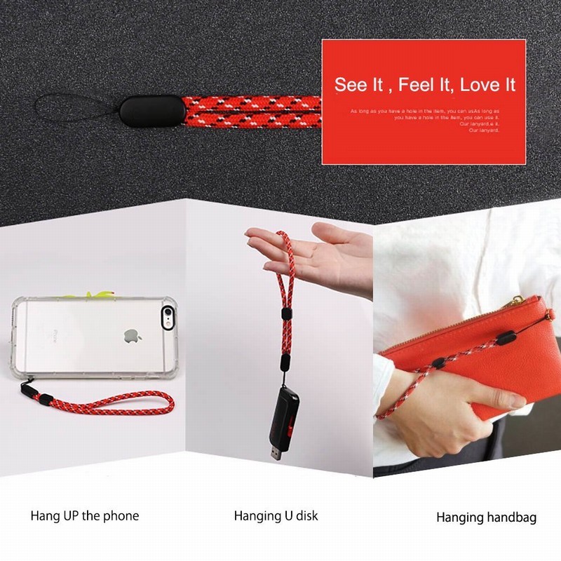Dây buộc điện thoại di động có thể điều chỉnh dây buộc dây đeo cổ tay tròn ngắn