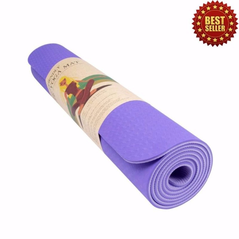 Thảm tập yoga deal GreenNetworks TPE 6mm 2 lớp kèm túi (Tím nhạt) + Tặng chai xịt