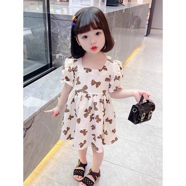 váy bé gái LINA KISDđầm trẻ em thiết kế dáng xoè - cổ vuông