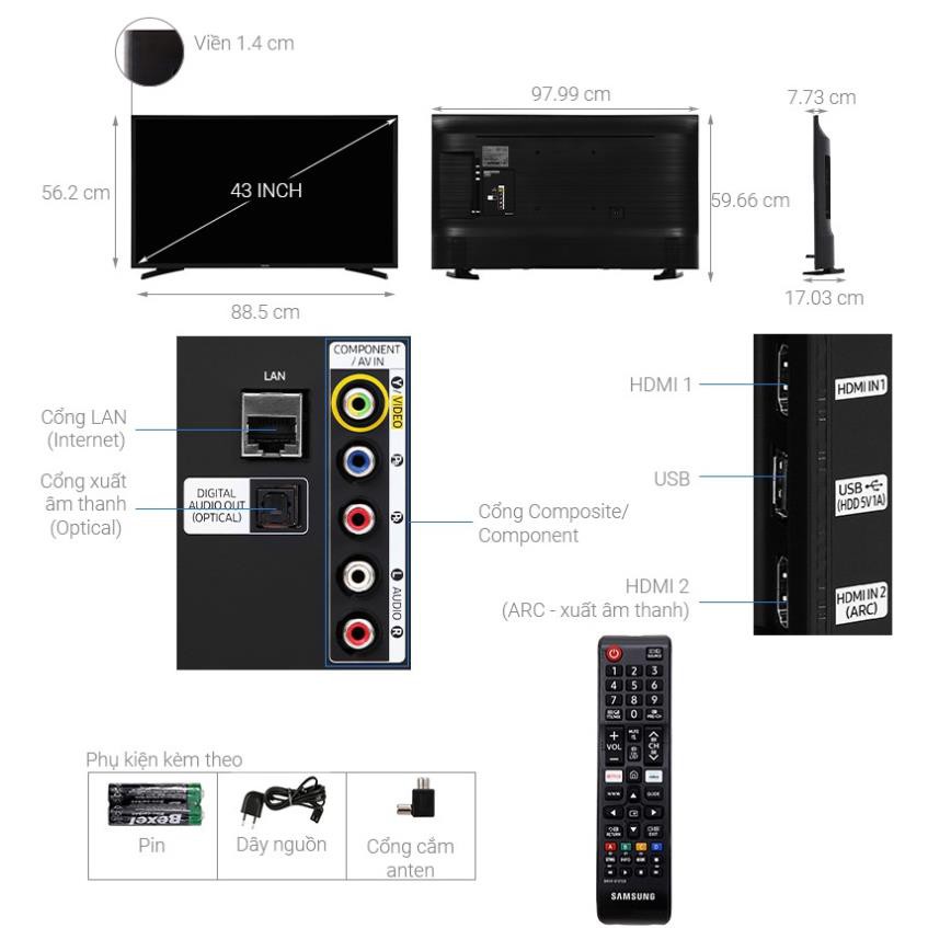 43T6000 - Smart Tivi Samsung 43 inch UA43T6000 - MỚI 1000%