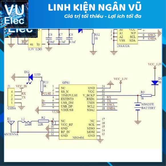 Module GPS NEO-6M ( Cần thêm anten rời 1.5 mét để bắt sóng tốt)