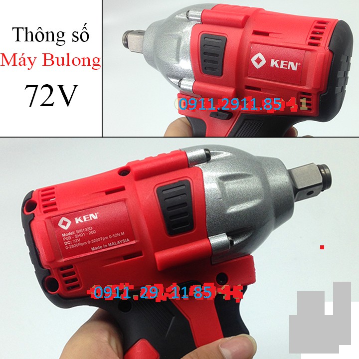 [[RẺ VÔ ĐỊCH]]Máy siết bulong bu lông Ken 72V - máy siết bulong bắn vít - Tặng đầu chuyển đổi thành khoan, đầu khẩu22m -