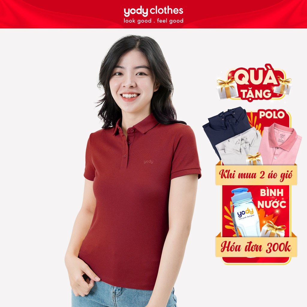 Áo thun polo nữ YODY vải mềm mát, thấm hút nhanh bigsize phù hợp công sở APN5388
