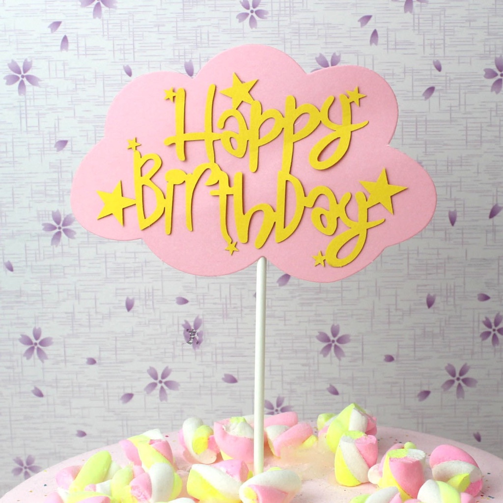 Topper Cắm Trang Trí Bánh Kem Hình Đám Mây