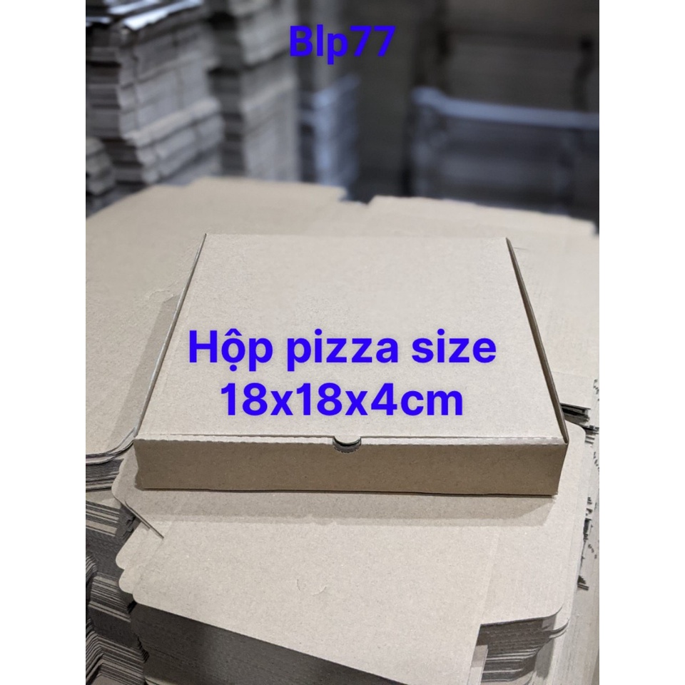 Hộp đựng bánh pizza size 18x18x4cm màu nâu bộ 20 hộp carton