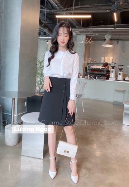 Chân váy chữ A phối cúc nhỏ | BigBuy360 - bigbuy360.vn