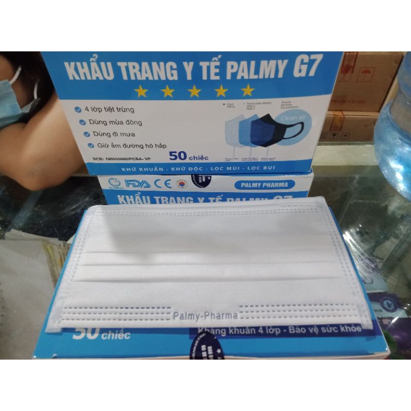 ✨[GIÁ HỦY DIỆT] Khẩu Trang Y Tế Palmy Pharma G7 4 Lớp Chống Khuẩn,Khẩu Trang Ngăn Bụi Mịn Cao Cấp Đi Mưa