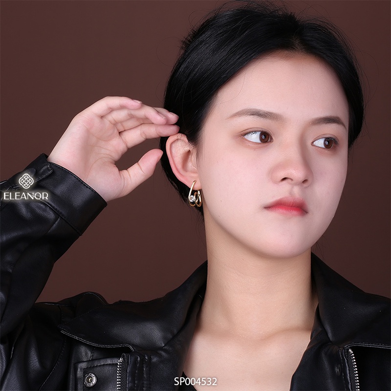 Bông tai nữ chuôi bạc 925 Eleanor Accessories vòng xoắn phụ kiện trang sức đính đá thời trang thanh lịch