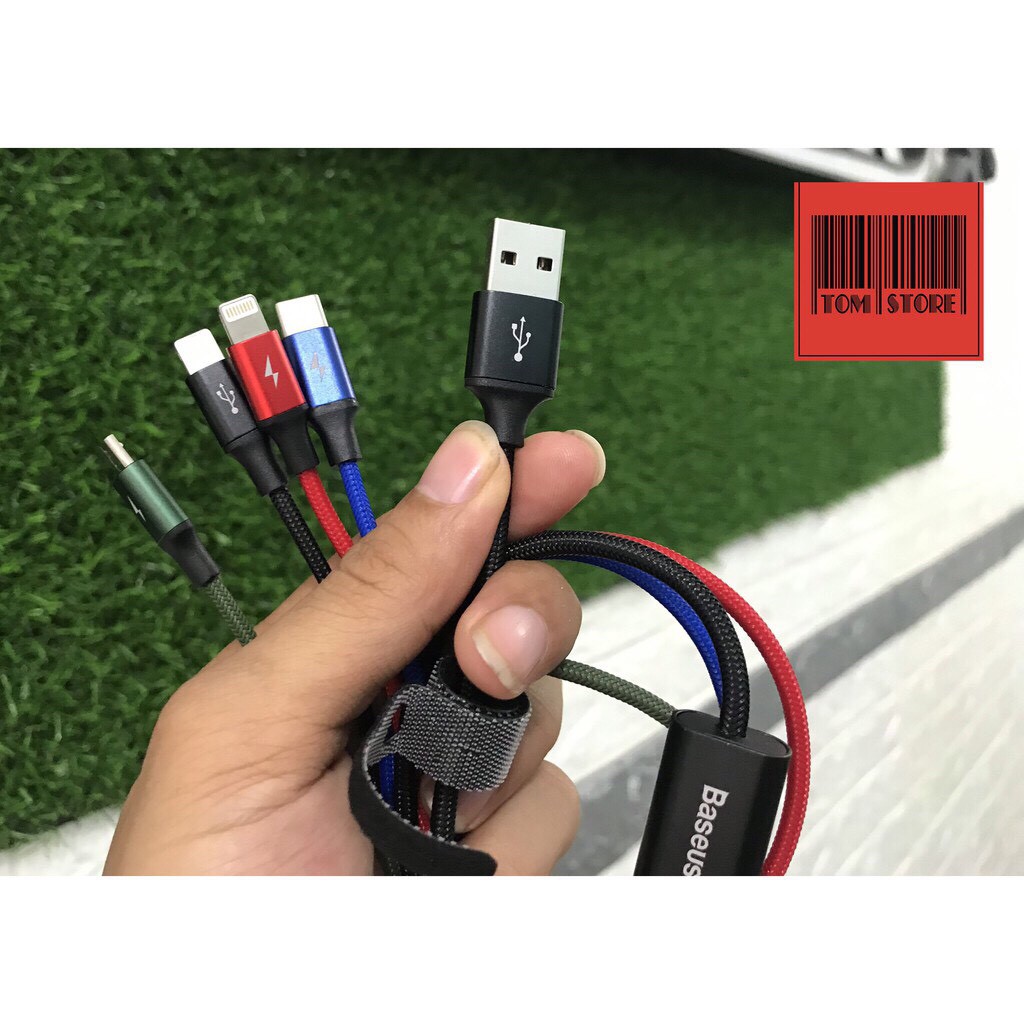 Cáp sạc 4 đầu Baseus (Lightning - Type C - Micro USB) Giá rẻ nhất shopee 2020