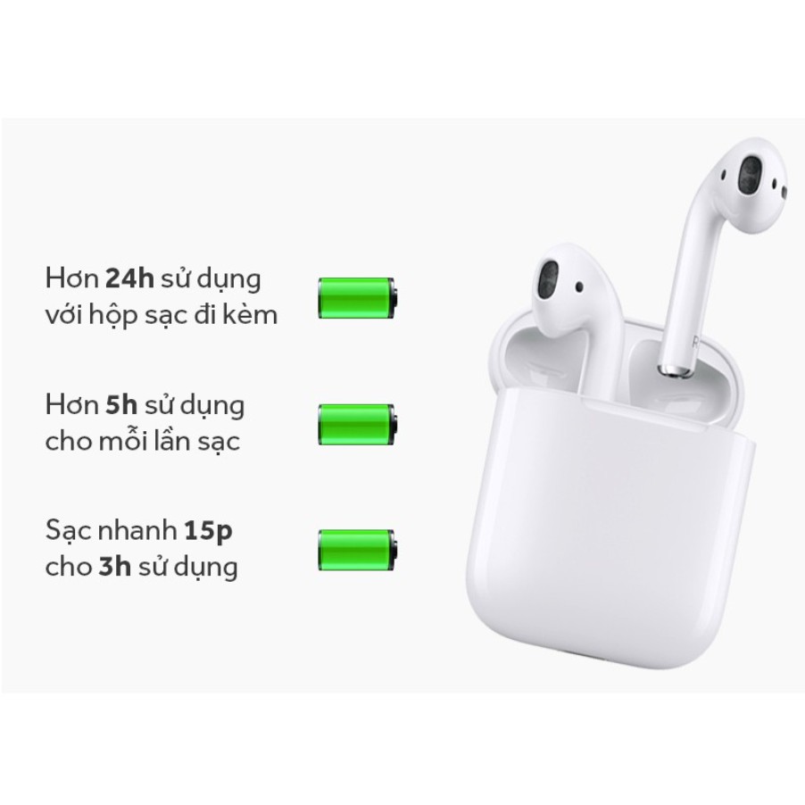 [Airpods 2] Tai Nghe Bluetooth Full Chức Năng, Đổi Tên - Định Vị - Sạc Không Dây. Dùng Được Cho Cả IOS Và Android