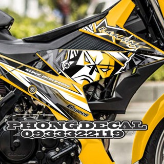 Tem Rời Raider F150 King Drag Mẫu Mới V4 - Tặng Logo