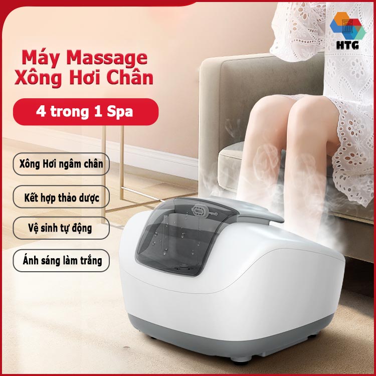 Máy xông hơi massage chân Leerkang 818S có nhiệt hồng ngoại, ánh sáng UV làm trắng, kết hợp sử dụng thảo dược, 4 in 1