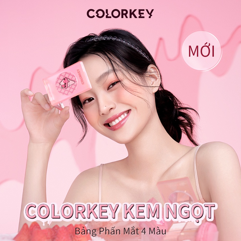 【COLORKEY】Bảng phấn mắt Colorkey 4 màu ngọt ngào trang điểm mùa hè 4g