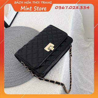 Túi nữ đeo chéo cnk trần trám size 20 khóa gập cao cấp hot hit hh 107