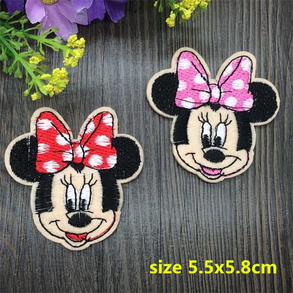 Miếng Dán Ủi Thêu Hình mickey minnie Trang Trí Quần Áo diy