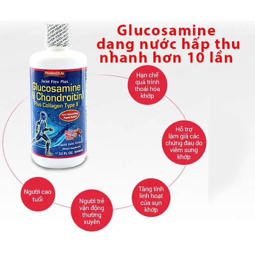 Glucosamin Dạng Nước Bổ Khớp Pharmekal Joint Flex Plus 946ml (Glucosamin-Chondroitin-Collagen Type II)