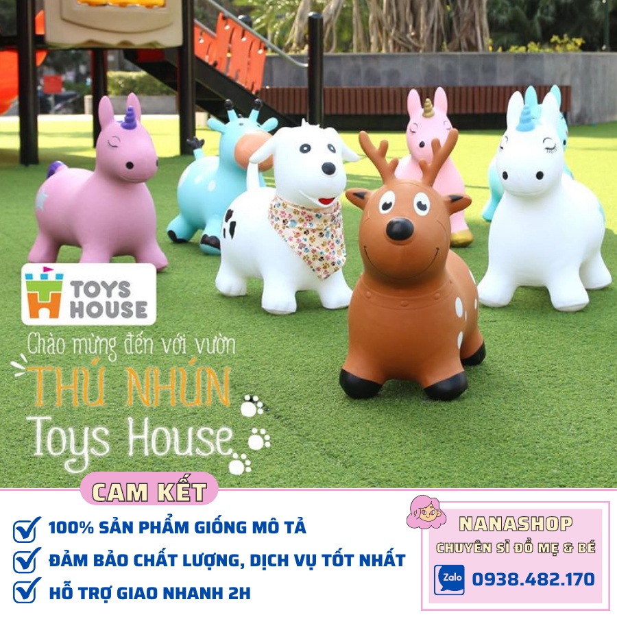 [Sỉ/Lẻ] Thú nhún bơm hơi cao cấp Toys House chính hãng tặng kèm bơm