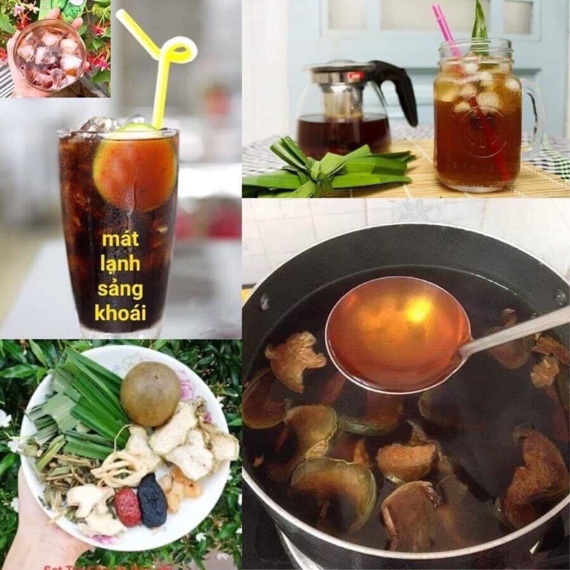 ⚡️Sét Nấu Trà bí đao LA HÁN lá nếp hạt chi a thục địa đủ vị giải nhiệt