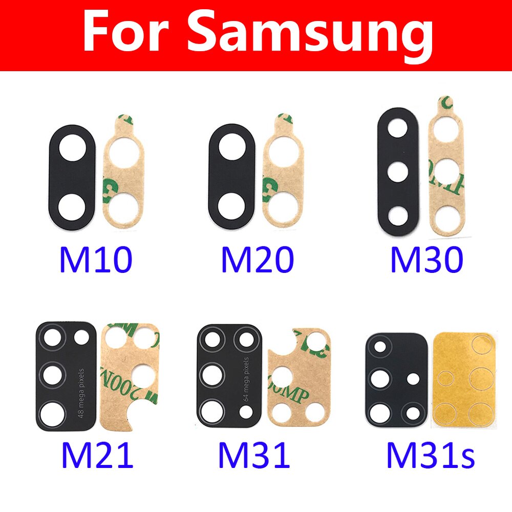 Back Rear Camera Glass Lens For Samsung Galaxy M10 M20 M30 M21 M31 M31s With Adhesive