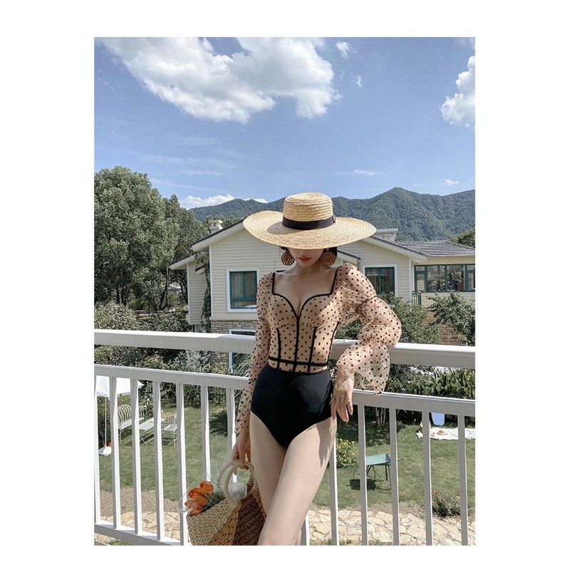 [BKN969] &lt;HÀN&gt; BODYSUIT TAY BỒNG BE CHẤM BI CAO CẤP KIỂU HÀN (CÓ GỌNG) (FORM NHỎ)
