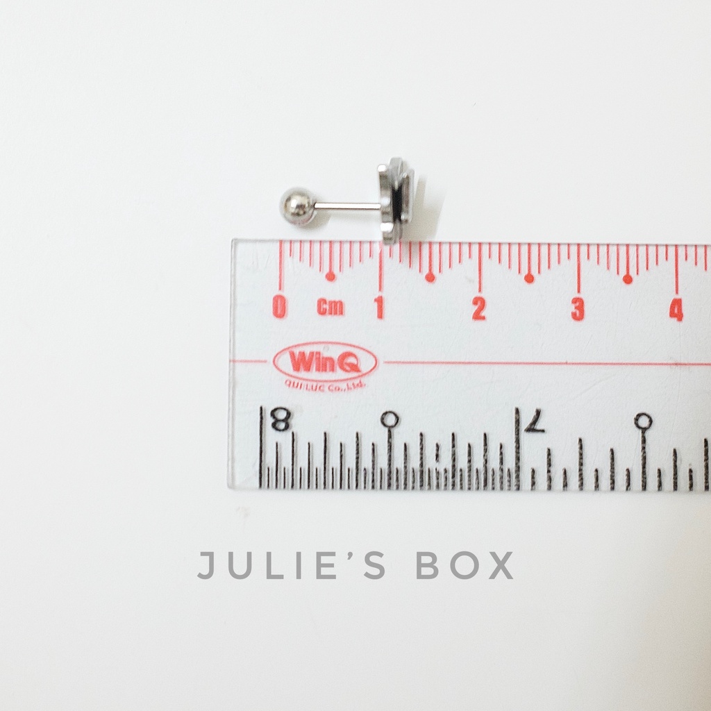 [Bán Theo Chiếc] Khuyên Tai Nam Nữ Màu Bạc Hình Bướm Đeo Trái Tai Đuôi Bi Unisex Titan Thép Y Tế Bông Tai Nữ Julies Box