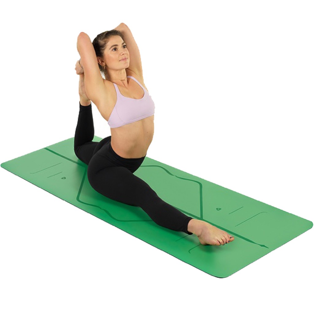[Màu Xanh Lá] Thảm Tập Yoga Định Tuyến Da PU Chính Hãng Amalife Thảm Yoga Tập Gym Cao Cấp + Túi Đựng Thảm và Dây Buộc