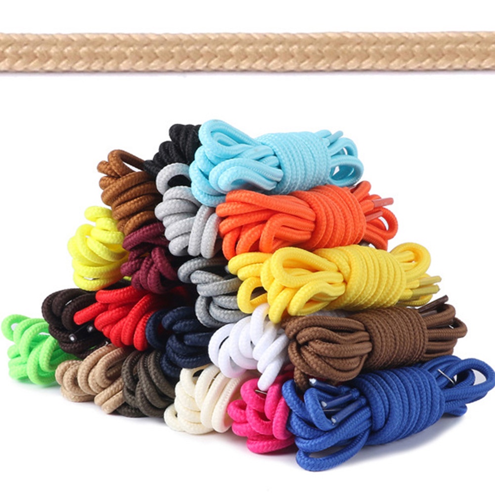 Cặp dây giày thể thao làm từ polyester màu trơn kích thước 70cm/90cm/120cm sử dụng tiện lợi