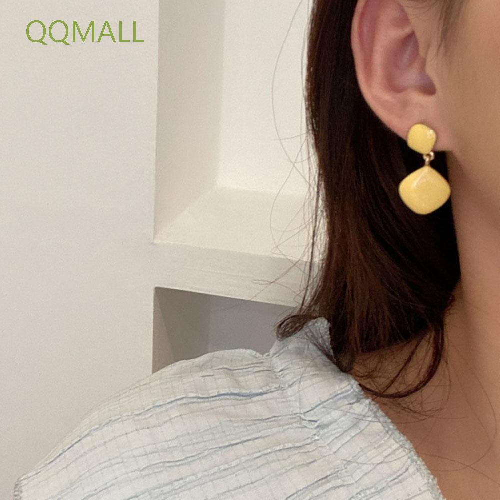 QQMALL Gift Dangle Earrings Elegant Ear Studs Earrings Trendy Fashion Women Girls Square Street Style Simple Clip Earrings/Multicolor