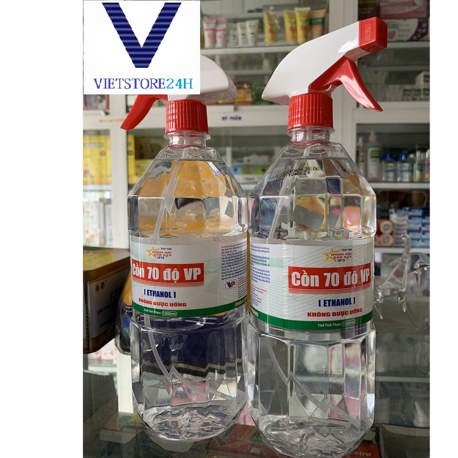 CỒN 70 ĐỘ CHAI 1 LÍT CÓ VÒI XỊT DIỆT KHUẨN