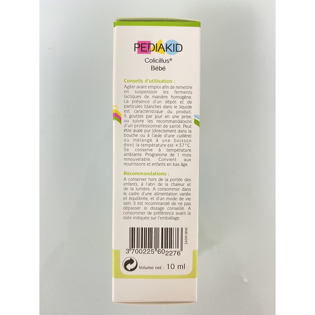 Pediakid Colicilus BéBé - Men Vi Sinh Dạng Giọt 10ml . Cho Bé Một Hệ Tiêu Hóa Khỏe Mạnh - Pháp