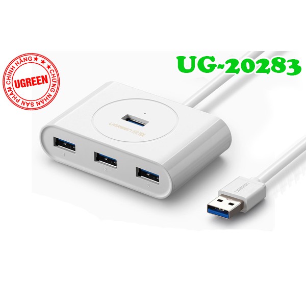 Bộ Chia USB 3.0 1 ra 4 Cổng Ugreen 20283 Cao Cấp CR113 (dây 1met) Màu Trắng