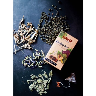 Trà Cooling tea SAVO - Trà thảo mộc (Oolong, Bạc hà, Hoa đậu biếc, Atiso)