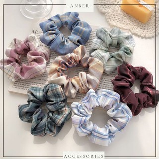 Scrunchies cột tóc vải kẻ caro nhiều màu họa tiết tinh tế nhẹ nhàng cho nữ