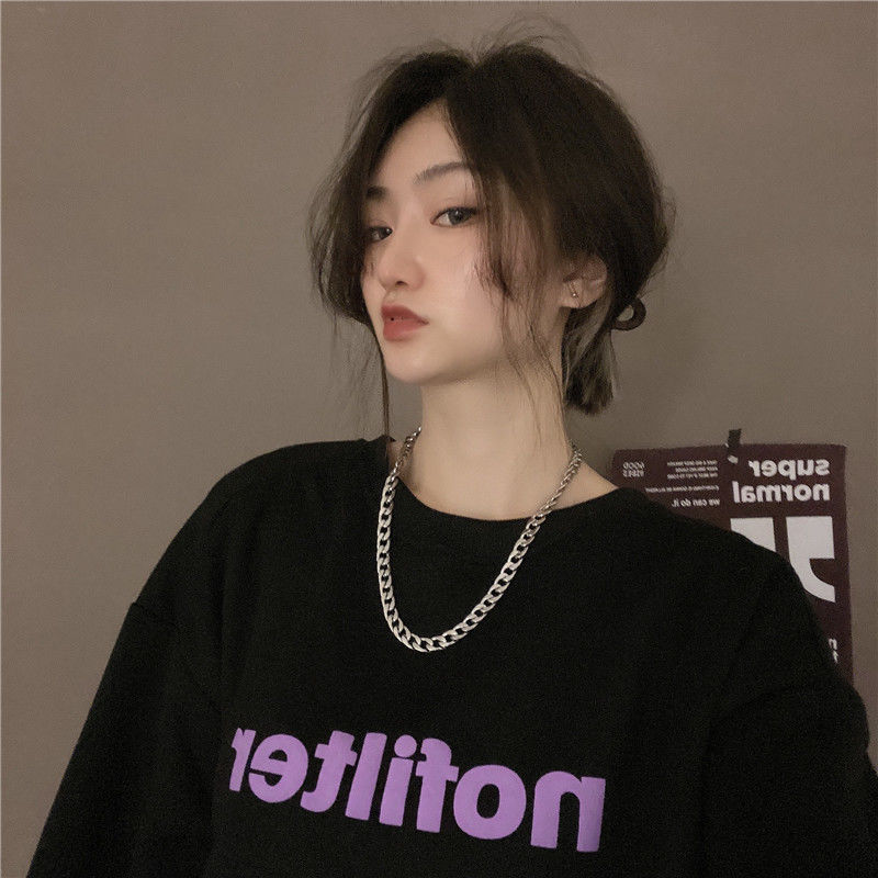 Dây Chuyền Thép Titan 19114 Phong Cách Harajuku Đường Phố Hàn Quốc Dễ Phối Đồ