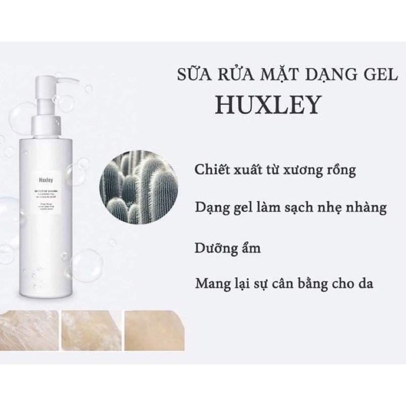 Sữa rửa mặt sáng da HUXLEY Ceansing Gel 200ml [Mẫu Mới]