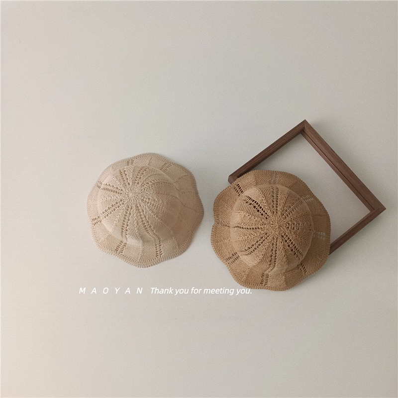 Mũ Rơm cotton Phối Ren Rỗng Thoáng Khí Thời Trang Mùa Hè Ngọt Ngào Cho Bé Gái