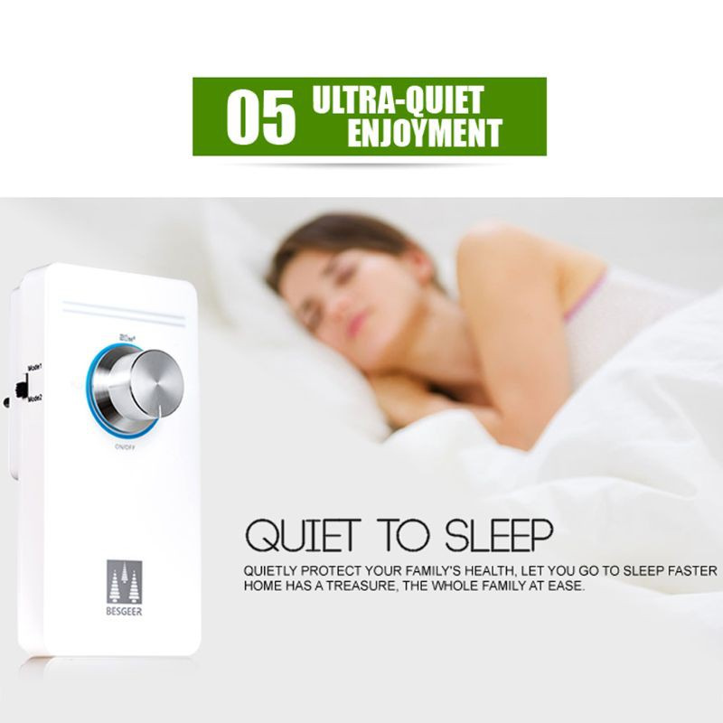 Máy Lọc Không Khí Khử Mùi Ozone O3 Phích Cắm Eu Dành Cho Phòng Ngủ/ Nhà Vệ Sinh/ Đi Du Lịch