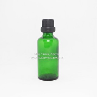 Lọ đựng tinh dầu 50ml màu xanh lá nhỏ giọt  - Nắp đen có seal (LOẠI ĐẸP) {Sỉ từ 4500đ}