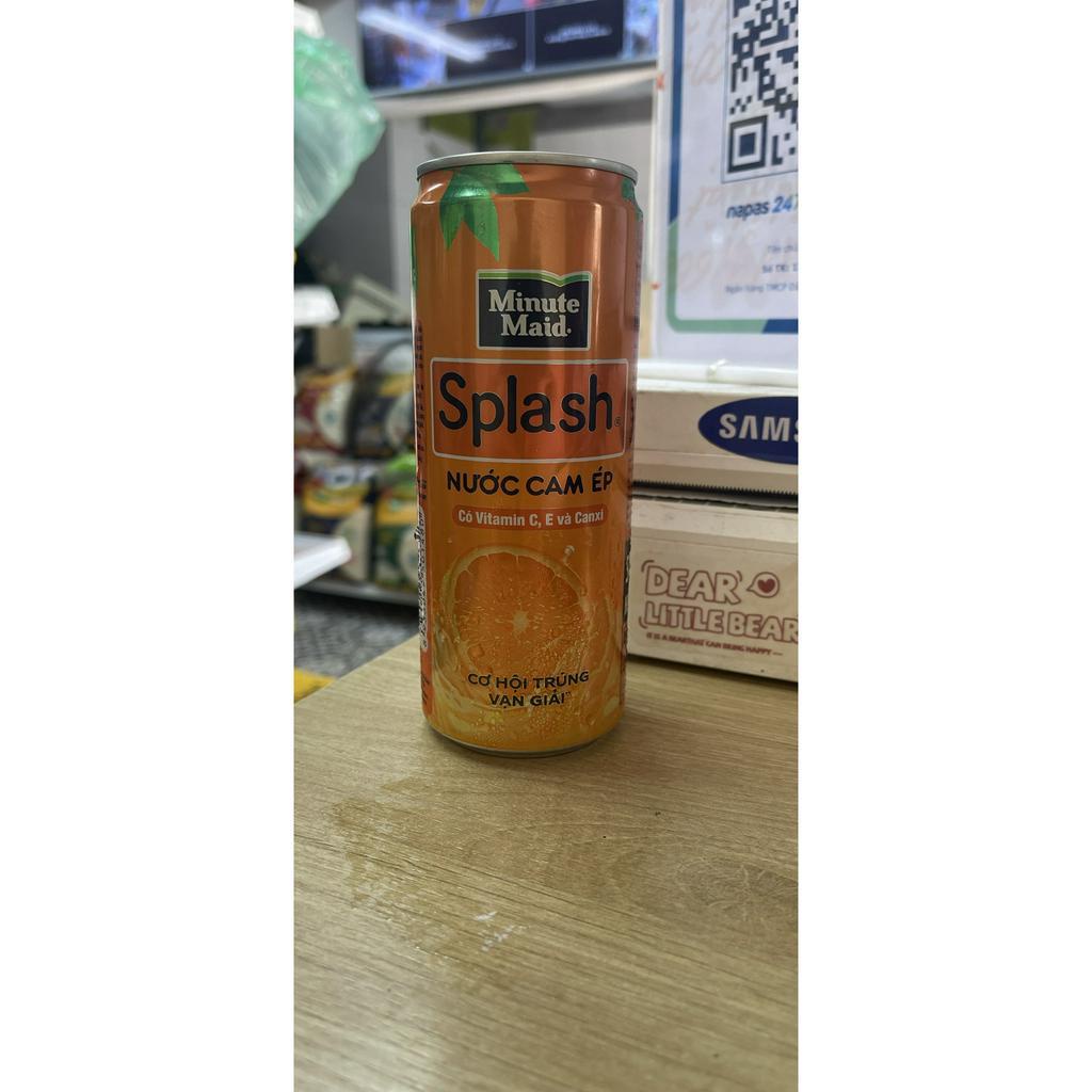 Nước Ep Cam Splash Dạng Lon 320ml Bổ Sung Vitamin C , E và Canxi [ Vidafood ]