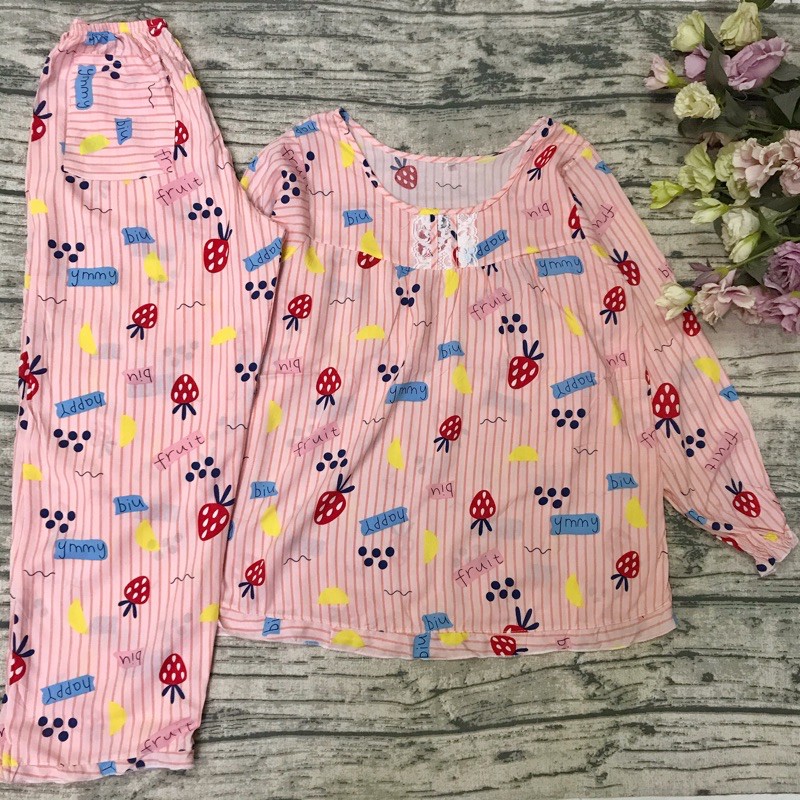 đồ bộ tole lanh dài TD mặc nhà siêu mát (3size) 40-70kí