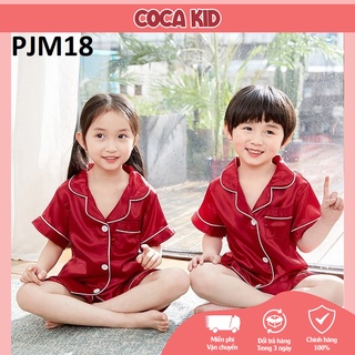 Đồ Ngủ Ngắn Tay Cho Bé, Bộ Pijama Ngắn Tay Bé Trai, Bộ Pijama Cho Bé Gái Chất Lụa In Hình Cực Yêu Cho Bé Từ 8kg - 39kg