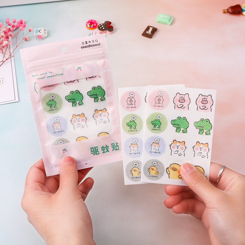 Set 36 miếng dán đuổi muỗi, chống muỗi, chống côn trùng - họa hiết hình thú đáng yêu và an toàn cho bé