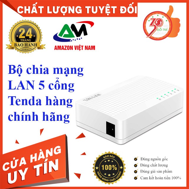 Bộ chia cổng mạng 5 cổng Switch Tenda 5 Port S105 - Hàng chính hãng