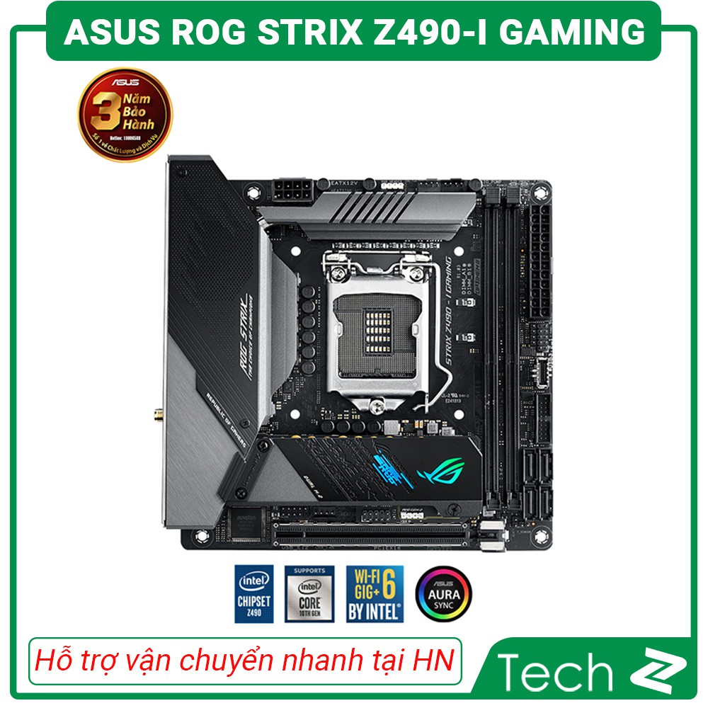 Mainboard ASUS ROG STRIX Z490 I GAMING (Intel Z490, Socket 1200, Mini ITX, 2 khe RAM DDR4)