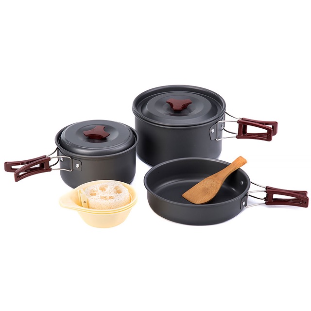 Bộ nồi nấu ăn dã ngoại NatureHike NH15T203-G 2-3 People Camping Cooking Set Dành cho 2-3 người