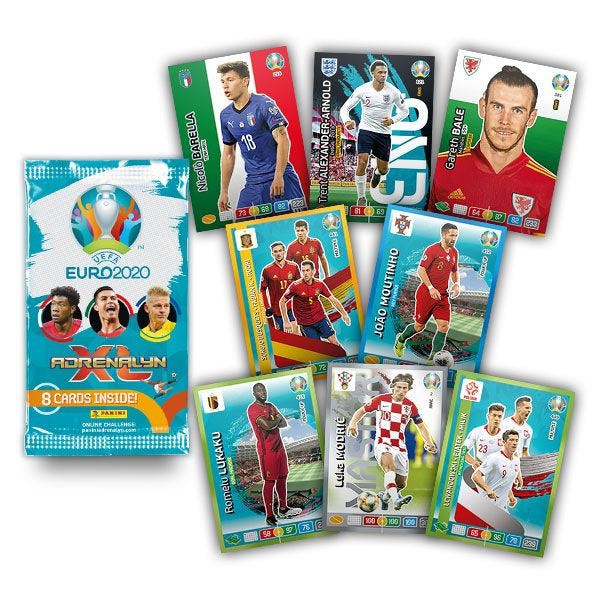Pack 8 thẻ Panini 2021 Euro Kick Off | Thẻ cầu thủ bóng đá chính hãng | The Lucky Cards