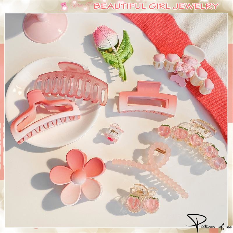 Kẹp Tóc Lớn Màu Gradient Hoa Anh Đào Ngọt Ngào Mùa Hè Cho Nữ