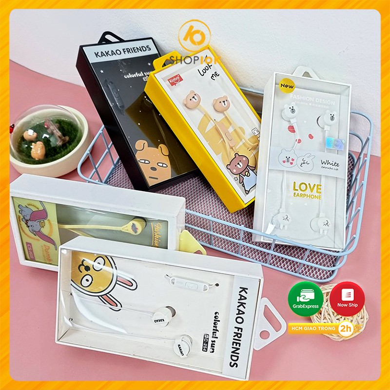 (Sale sốc) Tai nghe họa tiết dễ thương kèm hộp KaKao Friends/ Kinbni